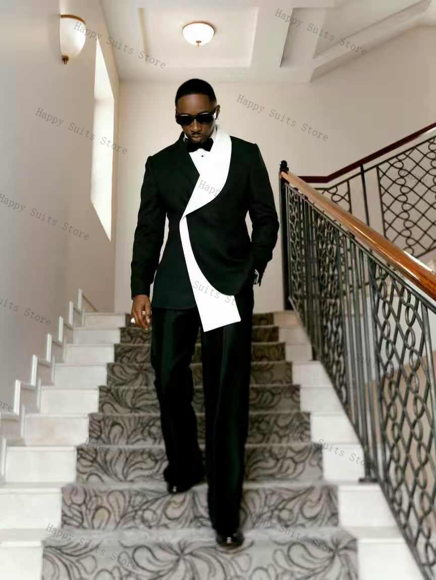 Black White Men Suit Set 2 Pcs - đánh giá và giá Men Formal Wear Outfits