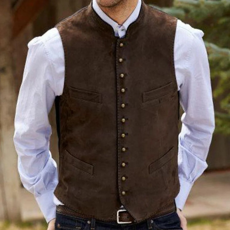 Men Vest Coffee Suede Velvet S - đánh giá và giá Men Formal Wear Outfits