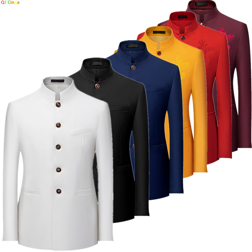2026 Men's Chinese Style Long  - đánh giá và giá Men Formal Wear Black And White
